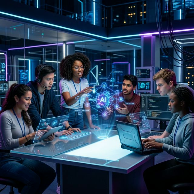 Young people learning about Agentic AI